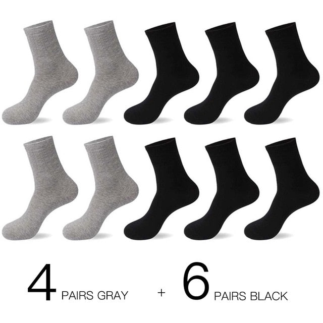 HSS 2021 Men's Cotton Socks New styles 10 Pairs / Lot Black Business Men Socks Breathable Spring Summer for Male US size(6.5-12)