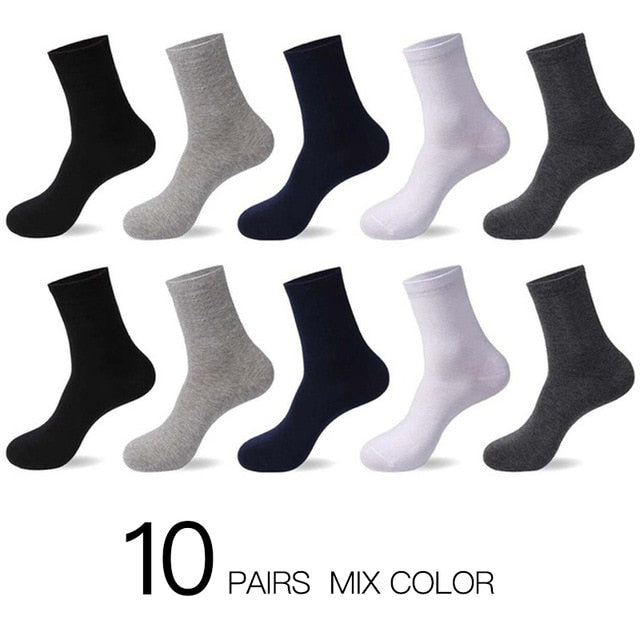 HSS 2021 Men's Cotton Socks New styles 10 Pairs / Lot Black Business Men Socks Breathable Spring Summer for Male US size(6.5-12)