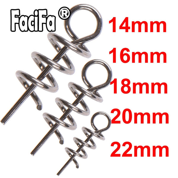 Stainless Steel Spring Lock Pin Fishing pin Screw Crank Hook Spring Twist Lock Fishing Connector Swivel Snap Soft Lure Tackle