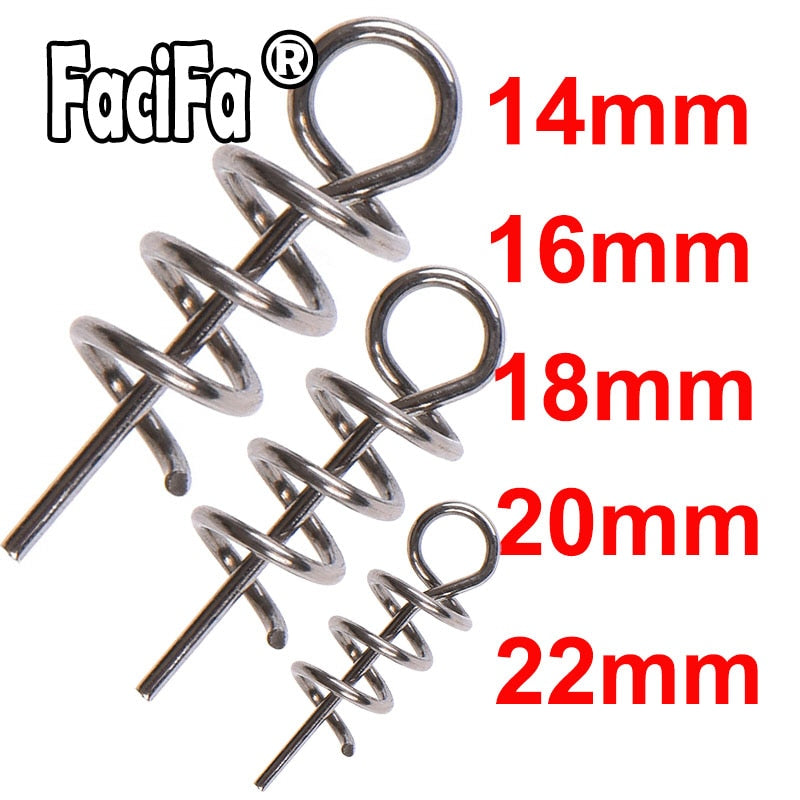 Stainless Steel Spring Lock Pin Fishing pin Screw Crank Hook Spring Twist Lock Fishing Connector Swivel Snap Soft Lure Tackle