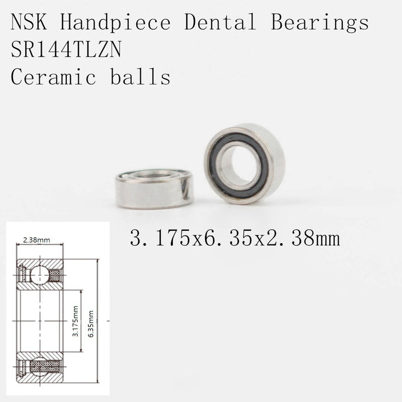 10pcs High Speed handpiece turbine ceramic dental bearings RUCA SR144TLZN 3.175x6.35x2.38mm
