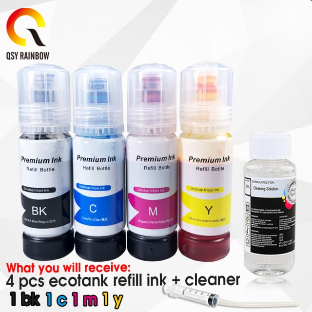 5 BottLe Ecotank Ink for Epson L3150 L3110 104 502 512 504 Ink EcoTank Printer ET2700 ET2750 ET3700 ET2711 refill dye ink