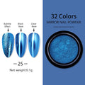 Nail Art Mirror Pigment Powder  Nail Glitters Metallic Color for Nail Art UV Gel Polishing Rose Gold Silver Colors