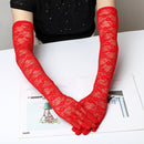 Elegant Women Ultra-Thin Long Summer Driving Cycling Sexy Black Sunscreen Gloves Female Anti-UV Elasticity Lace Mesh Gloves H98