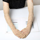 Elegant Women Ultra-Thin Long Summer Driving Cycling Sexy Black Sunscreen Gloves Female Anti-UV Elasticity Lace Mesh Gloves H98