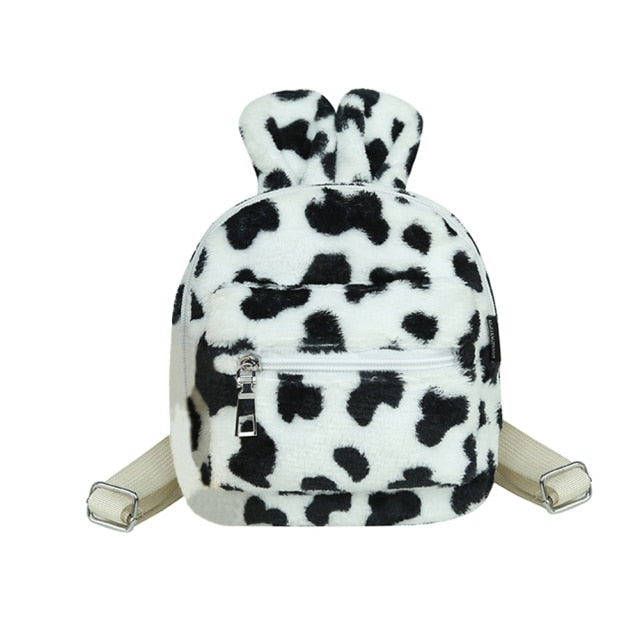 Portable Children Travel Shopping Rucksacks Casual Autumn Winter Lamb Fleece Women's Bagpack Cute Bear Shaped Shoulder Backpack