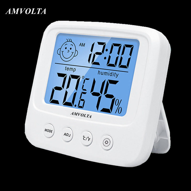 Amvolta LCD Digital Temperature Humidity Meter Backlight Home Indoor Electronic Hygrometer Thermometer Weather Station Baby Room