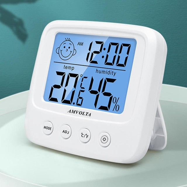 Amvolta LCD Digital Temperature Humidity Meter Backlight Home Indoor Electronic Hygrometer Thermometer Weather Station Baby Room