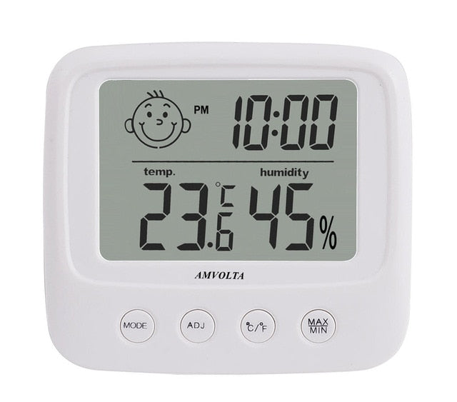 Amvolta LCD Digital Temperature Humidity Meter Backlight Home Indoor Electronic Hygrometer Thermometer Weather Station Baby Room