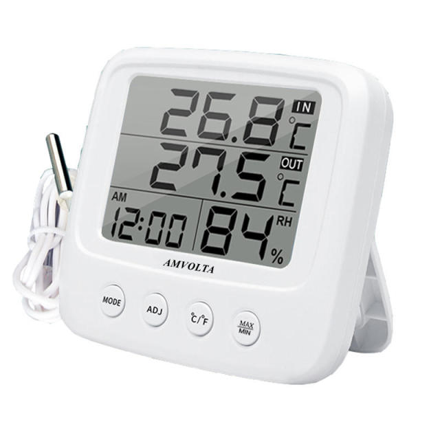 Amvolta LCD Digital Temperature Humidity Meter Backlight Home Indoor Electronic Hygrometer Thermometer Weather Station Baby Room