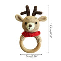 1pc Wooden Crochet Bunny Rattle Toy BPA Free Wood Ring Baby Teether Rodent Baby Gym Mobile Rattles Newborn Educational Toys