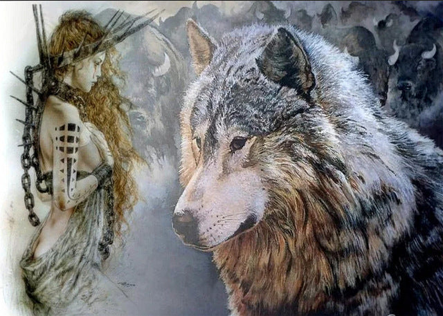 5D DIY Diamond Painting Wolf Cross Stitch Kit Full Drill Square Embroidery Animals Mosaic Art Picture of Rhinestones Decor Gift