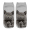 Cartoon Cat Sock 3D Cat Printed Cotton Anklet Socks Low Cut Sports Sock Cute Designer Women Girl Casual Socks
