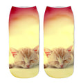 Cartoon Cat Sock 3D Cat Printed Cotton Anklet Socks Low Cut Sports Sock Cute Designer Women Girl Casual Socks