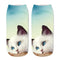 Cartoon Cat Sock 3D Cat Printed Cotton Anklet Socks Low Cut Sports Sock Cute Designer Women Girl Casual Socks