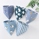 5pcs Baby Bibs Cotton Bandana Bibs Baby Feeding Infant Teething Bibs Cartoon Saliva Towel Baby Eating Accessory Baby Stuff