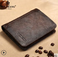 ManBang 2020 HOT Genuine Leather Men Wallet Small Mini Card Holder Male Wallet Pocket Retro purse High Quality