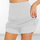 Gym Women Running Shorts Skirt High Waist New Shorts Mesh Double Layer Print Patchwork Fitness Shorts Sports Short Skirt Drop