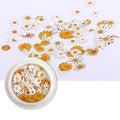 50pcs/box Nail Art Color mixed  small Daisy Flower rose ultra-thin wood pulp patch DIY nail art jewelry  nail art decoration
