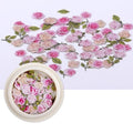 50pcs/box Nail Art Color mixed  small Daisy Flower rose ultra-thin wood pulp patch DIY nail art jewelry  nail art decoration