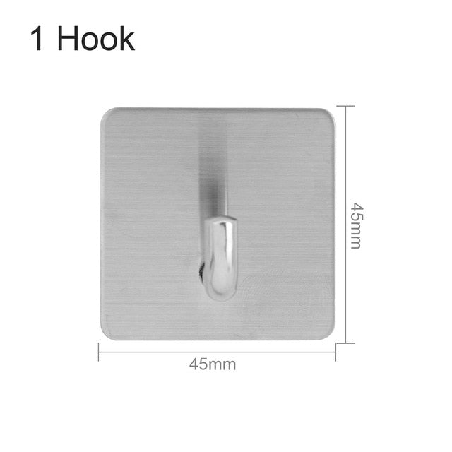 1/10/20/50/100Pcs Metal Wall Hook Self Adhesive Sticky Kitchen Bathroom Key Bag Coat Hanger Storage Hanging Holder Rack 4 Types