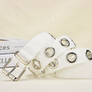 Women's Single Double or Rivet Grommet Belt, Punk Waist Belt with Chain Detachable 2 Hole Belt