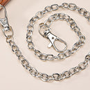 Women's Single Double or Rivet Grommet Belt, Punk Waist Belt with Chain Detachable 2 Hole Belt