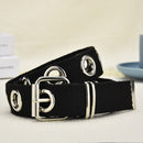 Women's Single Double or Rivet Grommet Belt, Punk Waist Belt with Chain Detachable 2 Hole Belt