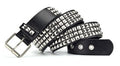 Women's Single Double or Rivet Grommet Belt, Punk Waist Belt with Chain Detachable 2 Hole Belt