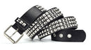 Women's Single Double or Rivet Grommet Belt, Punk Waist Belt with Chain Detachable 2 Hole Belt
