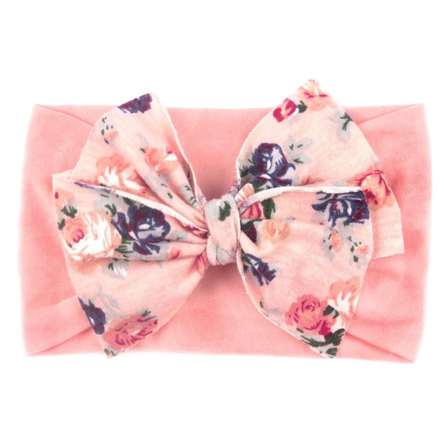 New Bohemia Elastic Printed Flower Kids Headband Newborn Infant Knot Bows Headwraps Baby Girls Headwear Cute Gifts Photo Props