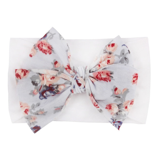 New Bohemia Elastic Printed Flower Kids Headband Newborn Infant Knot Bows Headwraps Baby Girls Headwear Cute Gifts Photo Props