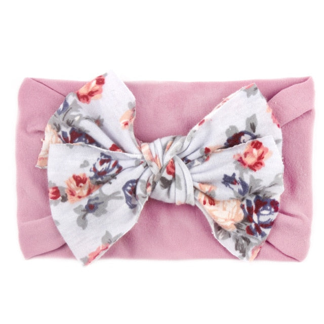 New Bohemia Elastic Printed Flower Kids Headband Newborn Infant Knot Bows Headwraps Baby Girls Headwear Cute Gifts Photo Props