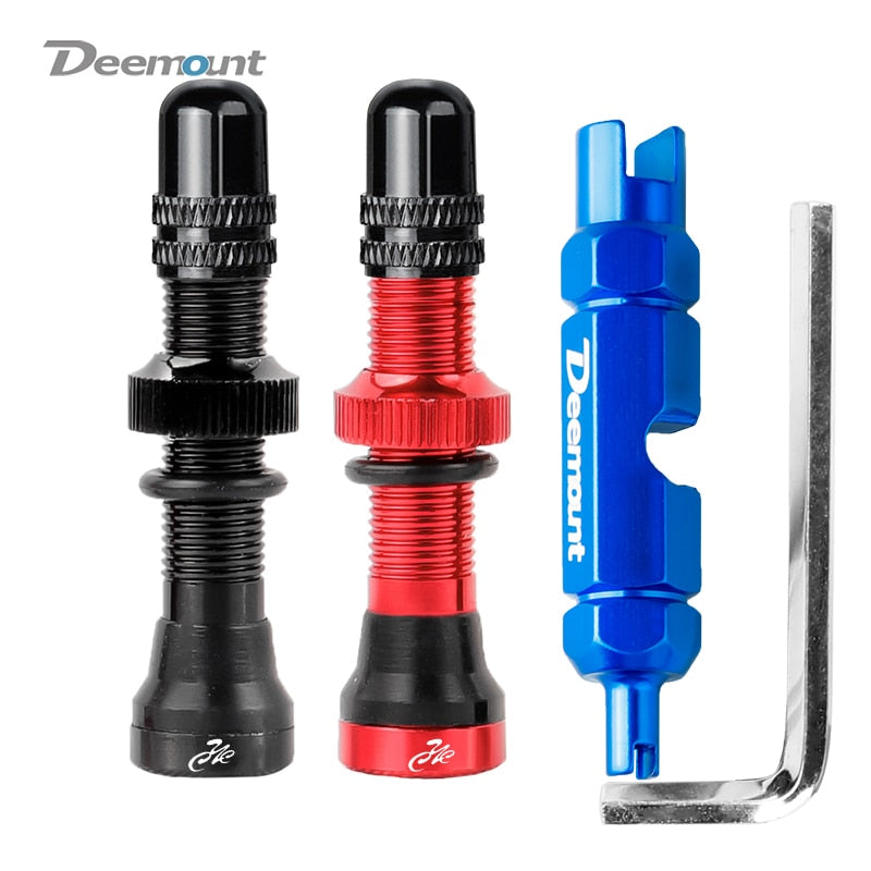 Deemount 2PCS Schrader A/V Valves 40/60mm CNC Machined Anodized Nipple for MTB Road Bike Tubeless Rims