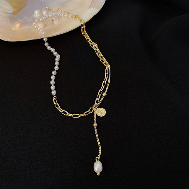 Huge Bud Necklace 14k Real Gold Plated Pearl Pendant Collares Collier Designer Jewelry Luxury Necklace for Girl Women Choker