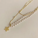 Huge Bud Necklace 14k Real Gold Plated Pearl Pendant Collares Collier Designer Jewelry Luxury Necklace for Girl Women Choker