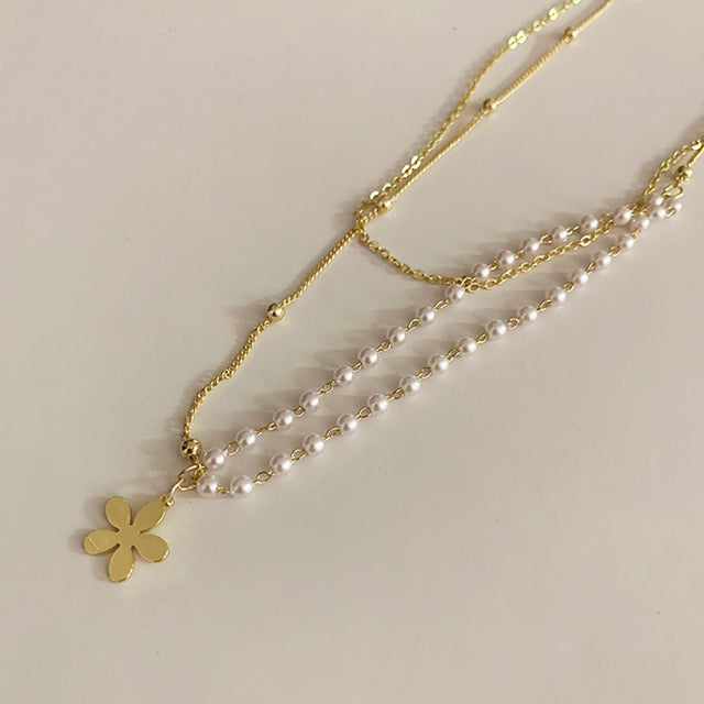 Huge Bud Necklace 14k Real Gold Plated Pearl Pendant Collares Collier Designer Jewelry Luxury Necklace for Girl Women Choker