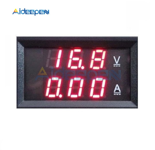 DC 100V 200V 10A 50A 0.28" Mini Digital Voltmeter Ammeter 4 Bit 5 Wires Voltage Current Meter Tester Blue Red Dual LED Display