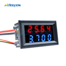 DC 100V 200V 10A 50A 0.28" Mini Digital Voltmeter Ammeter 4 Bit 5 Wires Voltage Current Meter Tester Blue Red Dual LED Display