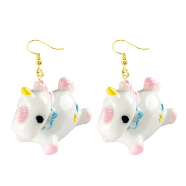 30 Style Earrings For Women Girls 3D Birthday Lovely Jewelry Duck Rabbit Animal Cow Flamingo Kids Children's friendship Gift