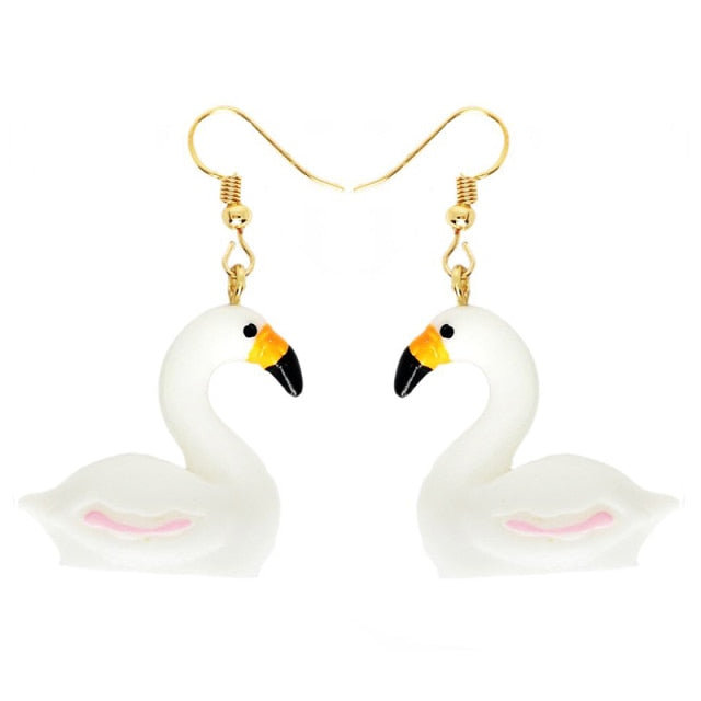 30 Style Earrings For Women Girls 3D Birthday Lovely Jewelry Duck Rabbit Animal Cow Flamingo Kids Children's friendship Gift