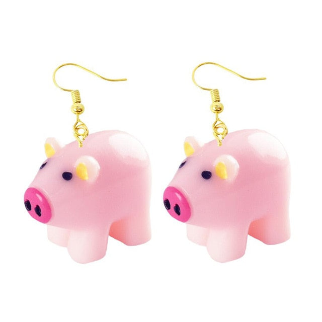 30 Style Earrings For Women Girls 3D Birthday Lovely Jewelry Duck Rabbit Animal Cow Flamingo Kids Children's friendship Gift