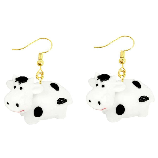 30 Style Earrings For Women Girls 3D Birthday Lovely Jewelry Duck Rabbit Animal Cow Flamingo Kids Children's friendship Gift