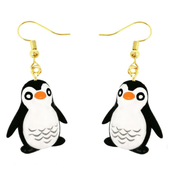 30 Style Earrings For Women Girls 3D Birthday Lovely Jewelry Duck Rabbit Animal Cow Flamingo Kids Children's friendship Gift