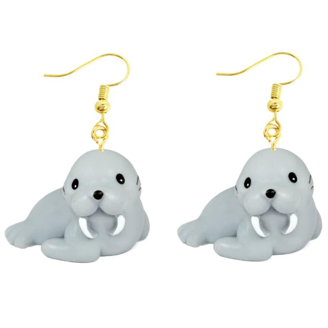 30 Style Earrings For Women Girls 3D Birthday Lovely Jewelry Duck Rabbit Animal Cow Flamingo Kids Children's friendship Gift