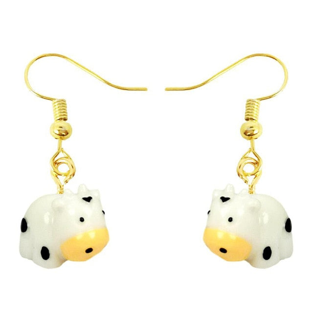 30 Style Earrings For Women Girls 3D Birthday Lovely Jewelry Duck Rabbit Animal Cow Flamingo Kids Children's friendship Gift