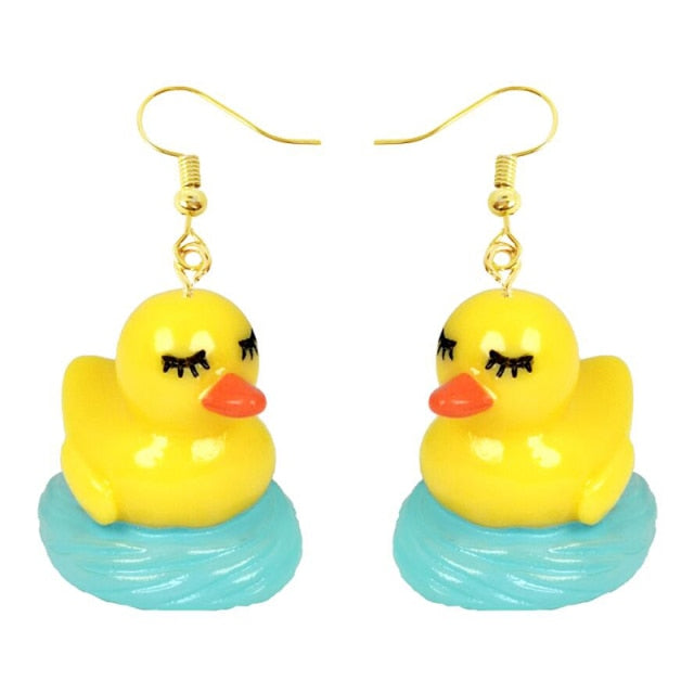 30 Style Earrings For Women Girls 3D Birthday Lovely Jewelry Duck Rabbit Animal Cow Flamingo Kids Children's friendship Gift