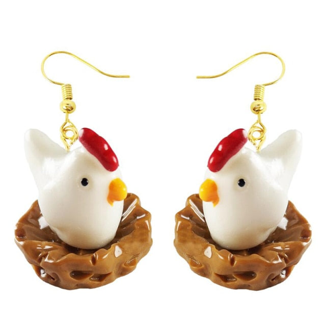 30 Style Earrings For Women Girls 3D Birthday Lovely Jewelry Duck Rabbit Animal Cow Flamingo Kids Children's friendship Gift