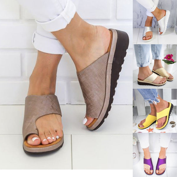 Women's Sandals  2020 New Female Shoes Comfy Platform Flat Sole Orthopedic Bunion Corrector Plus Size 35-43 Casual Shoes Woman