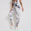 Tie Dye Seamless Leggings Women Fitness Push Up Leggings Booty Lifting Workout Pants Gym Running Leggings
